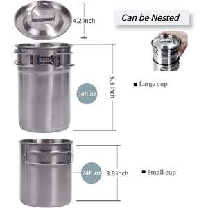 Juego de utensilios de cocina de acero inoxidable de primera calidad, tazas plegables para acampar, ollas con tapa ventilada 304, grado alimenticio para cocinar al aire libre para acampar - Product Image 2