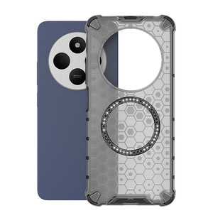 Coque de Téléphone Arrière Magnétique Antichoc avec Airbags aux Quatre Coins et Motif Nid d'Abeille pour Redmi 14C 4G - Product Image 4