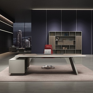 Combinación DE OFICINA DE LUJO ligero de escritorio ejecutivo moderno simple y silla para Boss/Manager/Supervisor Panel Estilo de madera - Product Image 1