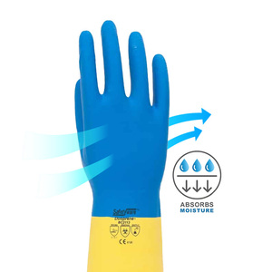 Wholesale Anti Slip Neoprene Gloves Chemical Resistant Cotton Flocklined <b>Household</b> <b>Rubber</b> Gloves - Product Image 1