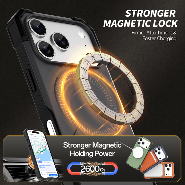 Multi Material Shock Absorption Sleek yet Tough Hybrid Armor Case Cover for iPhone 17 Pro Max
