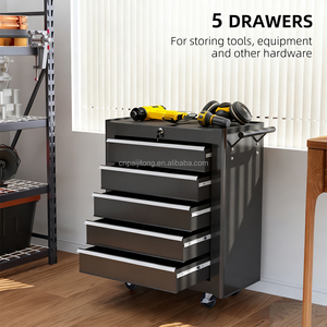 Black <strong>Best</strong> Selling Metal Steel Drawer <strong>Tool</strong> Box Roller <strong>Tool</strong> Trolley Mobile Cabinet with Wheels - Product Image 4