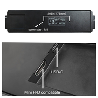 VSDIPLAY Secondary Display Monitor Portable 9.1Inch 462X1920 Black Ips Stretched Bar LCD Monitor for D32 Pc Case Monitoring Temp