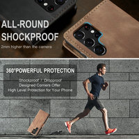 Étui en PU CaseMe pour Samsung S22 Flip avec porte-cartes et support, en cuir, pour Samsung Galaxy S22 Ultra S23 S24 S25