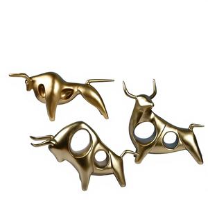 Adorno Nórdico Creativo de Vaca de Arte Popular, Figura Abstracta de Animal Esculpida en Resina Epoxi para Decoración del Hogar, Mueble de TV/Vino - Product Image 1