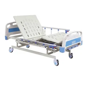 Hospital paciente cama respaldo reposapiés manual ajustable UCI habitación camas multifunción CE certificado precio de fábrica