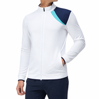 Veste de survêtement pour homme en coton à col montant, entièrement zippée, antibactérienne, à blocs de couleur, uniforme de travail personnalisé pour le personnel, 4 combinaisons bicolores