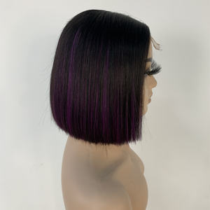 Venta al por mayor de doble dibujado resaltar recta Bob peluca cruda virgen dibujado cuerda <span class=keywords><strong>cabello</strong></span> humano 2x6 transparente pelucas de encaje completo - Product Image 4