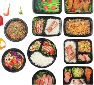 Boîte de repas à emporter rectangulaire, noir, micro-ondes, à emporter, jetable, 1, 2, 3, 4, 5, 6 compartiments, boîte à emporter en plastique, récipients de restauration rapide - Product Image 6