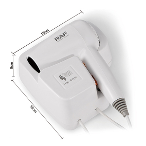 Sèche-cheveux mural RAF 1300W, corps en ABS avec modes de température interchangeables et protection contre la surchauffe, sèche-cheveux sans fil RAF mural - Product Image 6