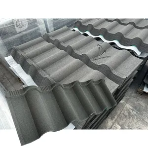 Tejas de Techo Corrugadas de Acero Recubiertas de Arcilla de Colores, Resistentes al Calor, Resistentes a los Rayos UV, Ignífugas, para Uso Residencial, Comercial y <span class=keywords><strong>en</strong></span> Parques - Product Image 1