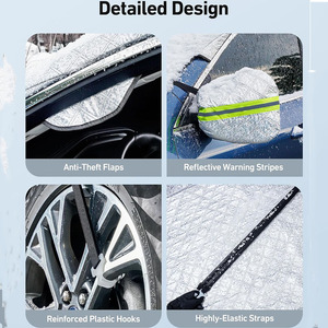 4 couches épaisses de <span class=keywords><strong>pare</strong></span>-<span class=keywords><strong>brise</strong></span> de voiture couverture de neige <span class=keywords><strong>pare</strong></span>-<span class=keywords><strong>brise</strong></span> <span class=keywords><strong>anti</strong></span>-gel protecteur d'essuie-glace avec bords magnétiques pour la plupart des voitures - Product Image 6
