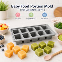Fruitpuree-vormpjes siliconen, 10-delige bak voor smoothies, babyvoeding en diepvriesfruitporties