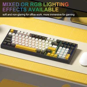 Clavier mécanique de jeu filaire <span class=keywords><strong>USB</strong></span> sur mesure <span class=keywords><strong>en</strong></span> petite série, 98 touches, avec touches jaunes et grises et rétroéclairage - Product Image 5