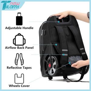BSCI Customized School Bag for Girls and Rolling <b>Backpack</b> for Teens with Large <b>Wheels</b> for Women - Product Image 2