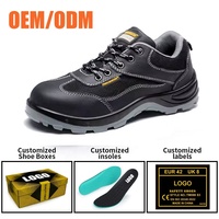 Chaussures de sécurité industrielles pour hommes Tiger Master, embout en acier, plaque intermédiaire en acier, cuir noir, résistance à l'huile et à la glisse, semelle en PU, OEM
