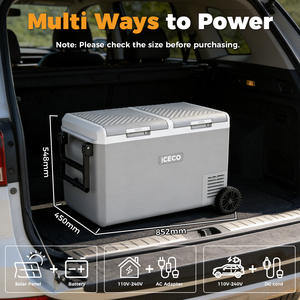 Refrigerador Portátil Deportivo de 95L con <span class=keywords><strong>Ruedas</strong></span>, Asa Telescópica, Construcción de Plástico, Congelador Interno para Camping - Product Image 5