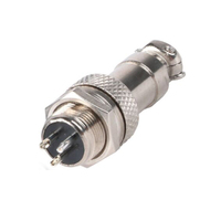 Kit de connecteurs de panneau à fils 3 broches 12 mm [argenté] GX12-3P, prise + fiche, fiche aviation RS765