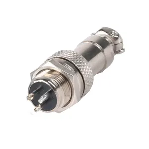 GX12-3P [Silver-plated] 3 Pin 12mm Wire Panel Connector Kit Socket+Plug RS765 Aviation Plug