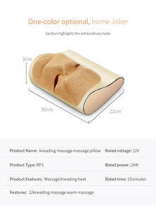 Contour cervical orthopédique Oreiller de <span class=keywords><strong>massage</strong></span> ergonomique Oreiller de cou de lit Pétrissage profond Fonction de chauffage Soulagement du stress Masseur de tête - Product Image 6