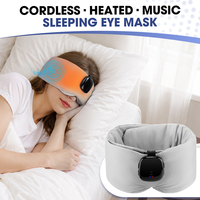 Masque oculaire chauffant sans fil avec musique et minuterie intelligente, compresse chaude douce rechargeable pour les yeux, idéal pour les voyages, le bureau, la maison et la voiture