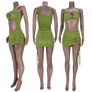 วิวิบลุค Z0203ST01 ชุดว่ายน้ำลำลองสำหรับผู้หญิง ชุดบอดี้สูทเซ็กซี่ กระโปรง ชุดสองชิ้น ชุดว่ายน้ำพลีทไซส์ใหญ่ - Product Image 3