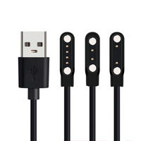 Câble de chargement écologique Smartwatch 4 broches 2 broches 7.62 4.0 Bracelet chargeur magnétique pour enfants Veste en PVC Tresse Câbles de données