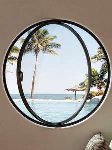 سبائك الألومنيوم محور مركزي دوار فن الزجاج نافذة أثاث منزلي مخصصة لغرفة المعيشة - Product Image 3