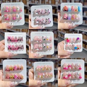 Offre Spéciale – <span class=keywords><strong>Faux</strong></span> <span class=keywords><strong>Ongles</strong></span> Carrés de Luxe en Acrylique Faits Main, Forme Bec de Canard, Couverture Complète, Réutilisables, Style Français, à Coller (10 pièces) - Product Image 1