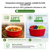 Boîtes à emporter jetables épaissies, bols à fondue, bols à soupe et nouilles, bols en PP ondulé de qualité alimentaire