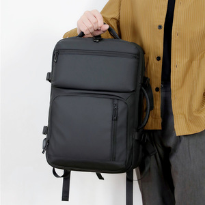 Men's <b>Backpack</b> Expandable <b>15</b> <b>Inches</b> USB Charging Business Travel <b>Laptop</b> Bag Solid Color Wear-Resistant - Product Image 3