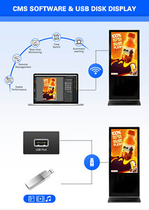 Écran tactile de <span class=keywords><strong>55</strong></span> pouces, système Win 10, kiosque sur pied pour intérieur, écran publicitaire, totem, signalisation numérique et écrans - Product Image 2