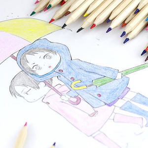 Petit <span class=keywords><strong>crayon</strong></span> en bois de dessin d'art naturel aquarelle <span class=keywords><strong>incassable</strong></span> professionnel de 3.5 pouces - Product Image 1