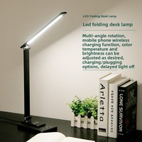 Lampe de bureau LED intelligente alimentée par USB, commande tactile, température de couleur à cinq niveaux, protection des yeux, design pliable, lecture en dortoir étudiant