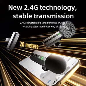 ไมโครโฟนไร้สายแบบหนีบ SE83 2.4G ไมค์ขนาดเล็กตัดเสียงรบกวน หนึ่งต่อสอง สำหรับสมาร์ทโฟน บันทึกวิดีโอบล็อก - Product Image 3
