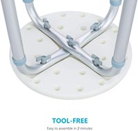 Tabouret de douche rond réglable pour l'intérieur de la baignoire, siège de douche sans outils pour personnes âgées/handicapées