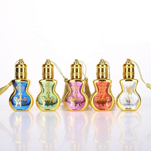 Offre Spéciale – Flacon d'huile essentielle en verre doré électrolytique de 10 ml, mini flacon vide <span class=keywords><strong>à</strong></span> bille avec bouchon couronne doré - Product Image 2