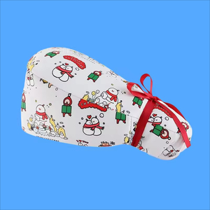 Chapeau chirurgical en tissu extra doux avec fermeture élastique, design queue de cheval, bonnet d'opération imprimé, casquettes de bloc opératoire - Product Image 3