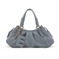Sacs à main en cuir véritable LZ avec logo personnalisé, sacs à bandoulière allongés vintage en cuir Nappa plissé, sacs fourre-tout marron rose