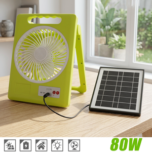Ventilador Plegable Portátil Recargable Solar de 3 Velocidades, 5 Aspas, Control Táctil, Panel Solar Separado, DC5V-6V, ABS, 2x1200mA, Litio - Product Image 3