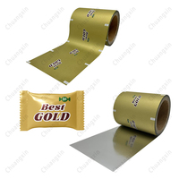 Papel de regalo para dulces, bolsa de embalaje, paquete de alimentos, rollo de película de plástico, película de embalaje de papel de aluminio recubierta con láser brillante