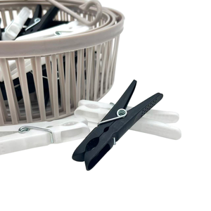 Ensemble de pinces <span class=keywords><strong>à</strong></span> <span class=keywords><strong>linge</strong></span> en plastique avec panier de rangement, couleur unie, résistant au vent, robustes, pour buanderie - Product Image 6
