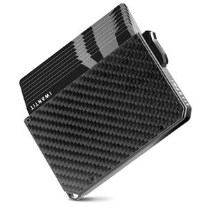 Thumbs-Up Fabriek Custom Koolstofvezel Korte Rfid Nfc Blokkerende Metalen Aluminium Waterdichte Minimalistische Slanke Design Geld Clip Portemonnee - Product Image 1