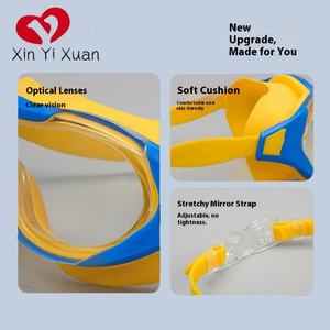 Nouvelles lunettes de natation pour enfants à grand cadre, anti-buée, HD, étanches, avec lentilles en PC et sangles en silicone, fabriquées en Chine, modèle 158 - Product Image 2