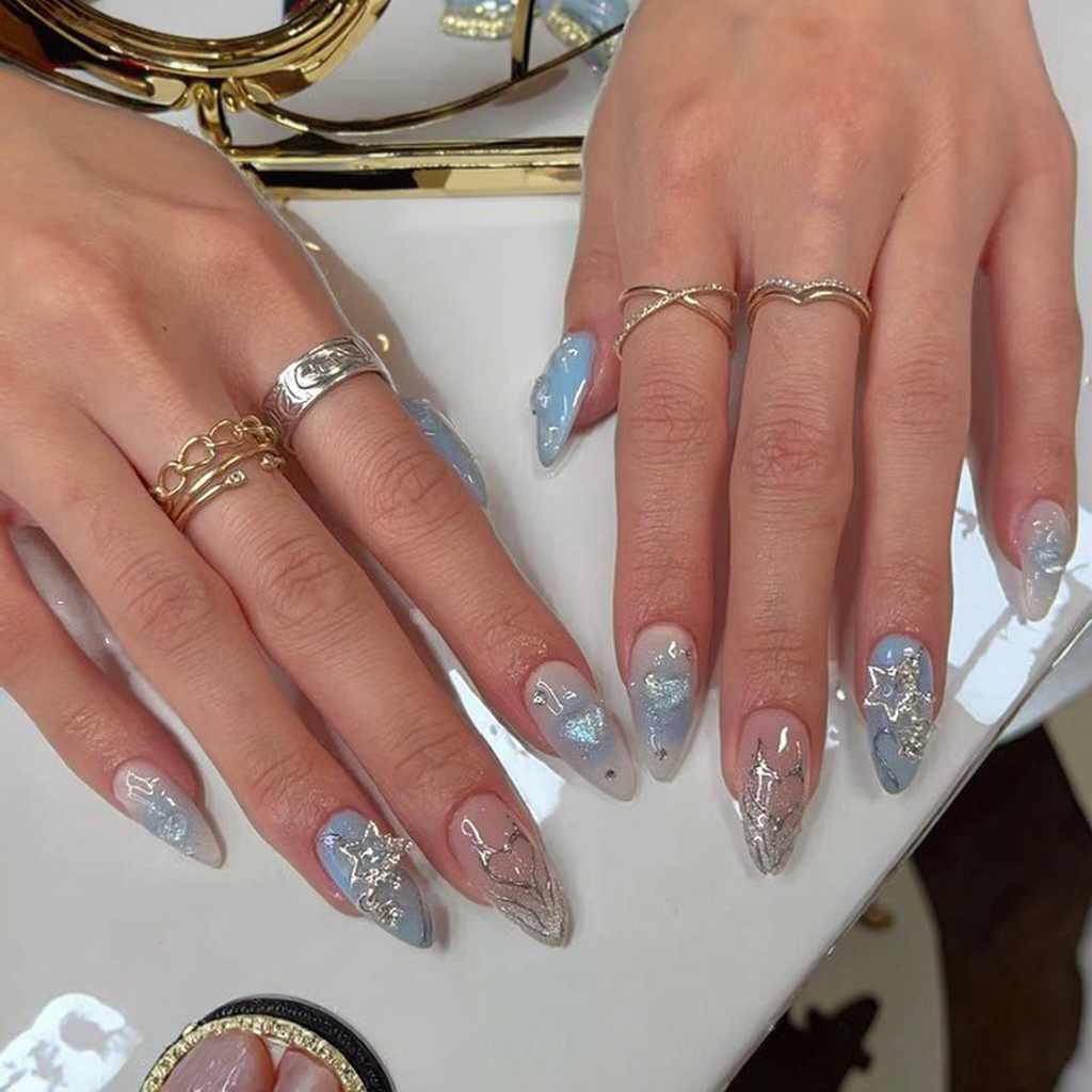 Nail French Style with Holographic Shimmer