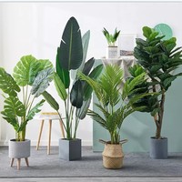 Plantes artificielles en pot de canna et de palmier du voyageur en gros pour fabricants - Matériau PVC souple pour l'aménagement paysager et la décoration intérieure