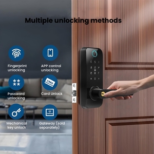 Deadbolt RfidスマートドアロックシルバーTuya Wifiアルミ生体認証デッドロックハンドルロックホテルホームセキュリティ用 - Product Image 2