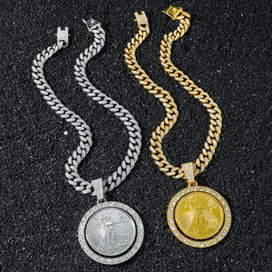 2026 New Hot Selling Unique Features Hiphop Style Gold Plated Geometric Statue Pendant Necklace Men's Necklace Wholesale Jewelry - Product Image 1