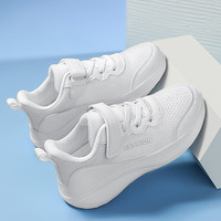 Sepatu Atletik Putih Anak Unisex Grosir, Sepatu Kasual Berbahan Mesh Bernapas untuk Anak Laki-laki dan Perempuan, Sneakers Anak Modis Musim Panas