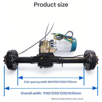 Kit Konversi As Roda Belakang Listrik Yuande 1500W Motor Penggerak Tanpa Sikat 48V 60V 4000RPM IP67 Tugas Berat Kendaraan DIY